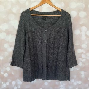 Vintage Linda Matthews Gray Knit Cardigan